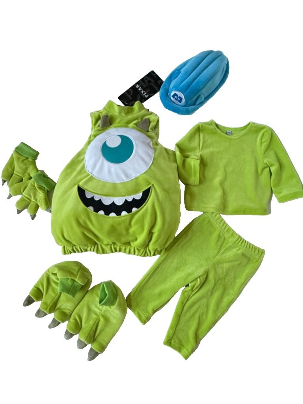 Mike Wazowski Baby 6/9m Halloween Costume Green Monster Inc Disney Pixar NEW NWT